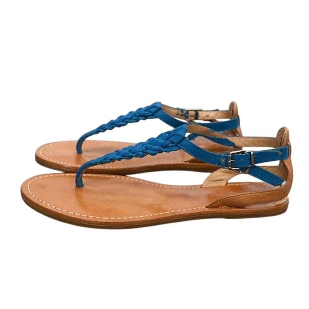Belle Sigerson Morrison Braided Leather T-Strap Sandals Sz 7.5B